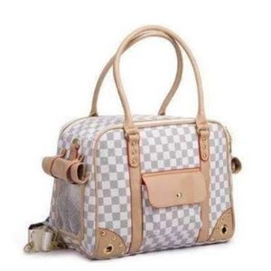 Stylish faux leather pet carrier